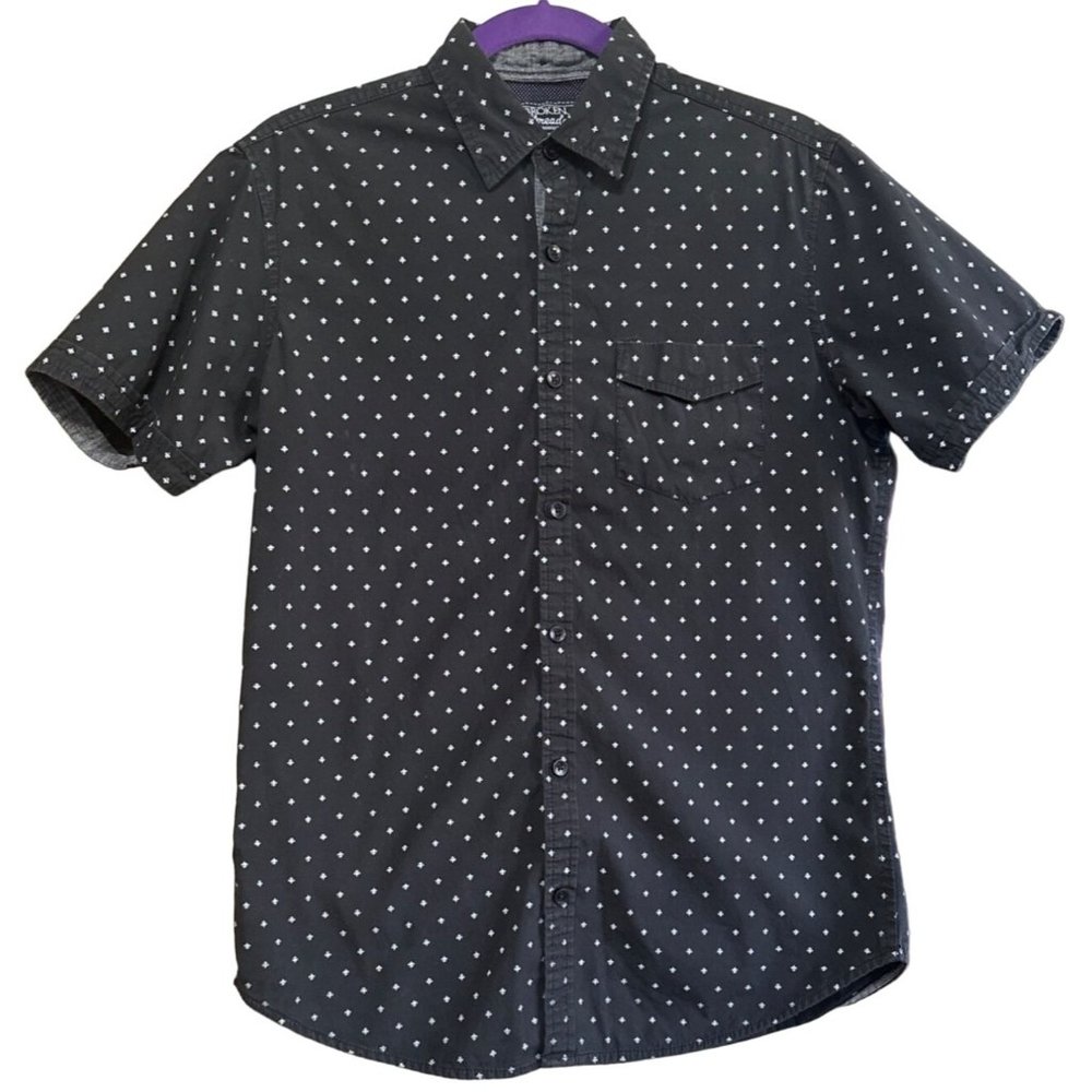 Broken Threads Brand Button-Down Casual Shirt Boy's Youth Medium 100% Cotton